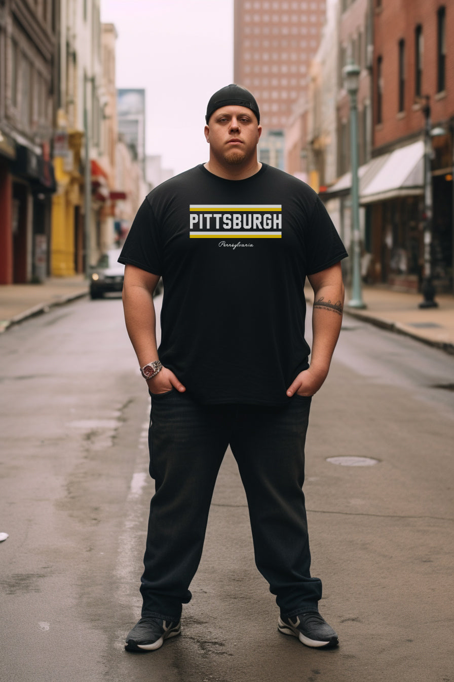 Black Mens Pittsburgh Tee Shirt For Sale