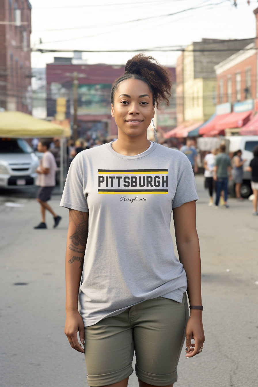 NATIVE 412 "Pittsburgh, Pennsylvania" Athletic Grey T-Shirt