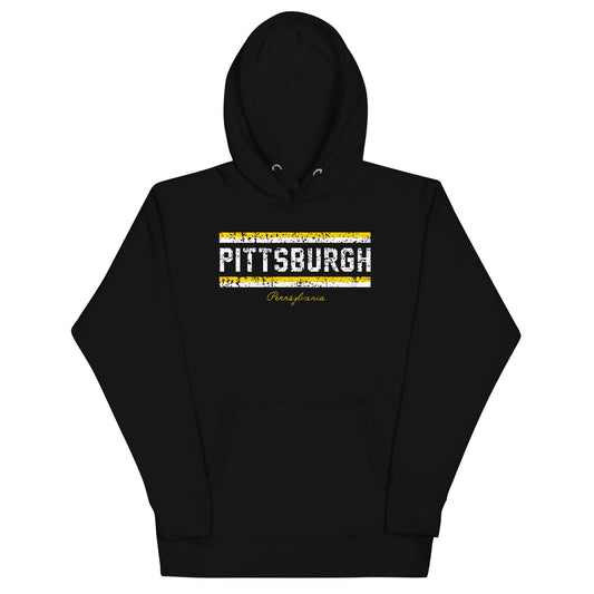 NATIVE 412 "Pittsburgh, Pennsylvania" (Vintage-look) Black Hoodie