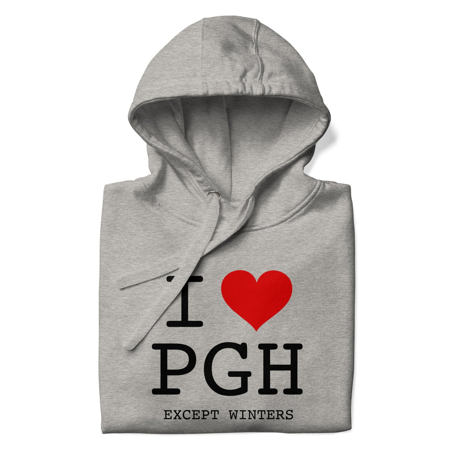 I Love PGH, Except Winters Unisex Hoodie