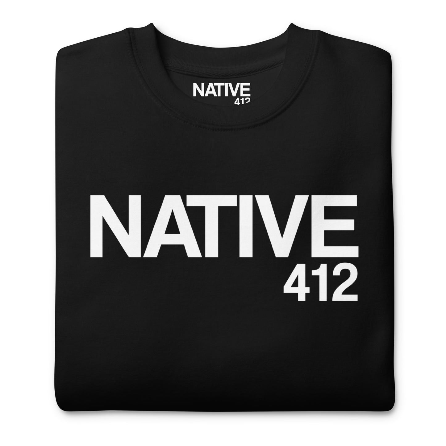 Native 412 Classic White on Black Unisex Premium Sweatshirt