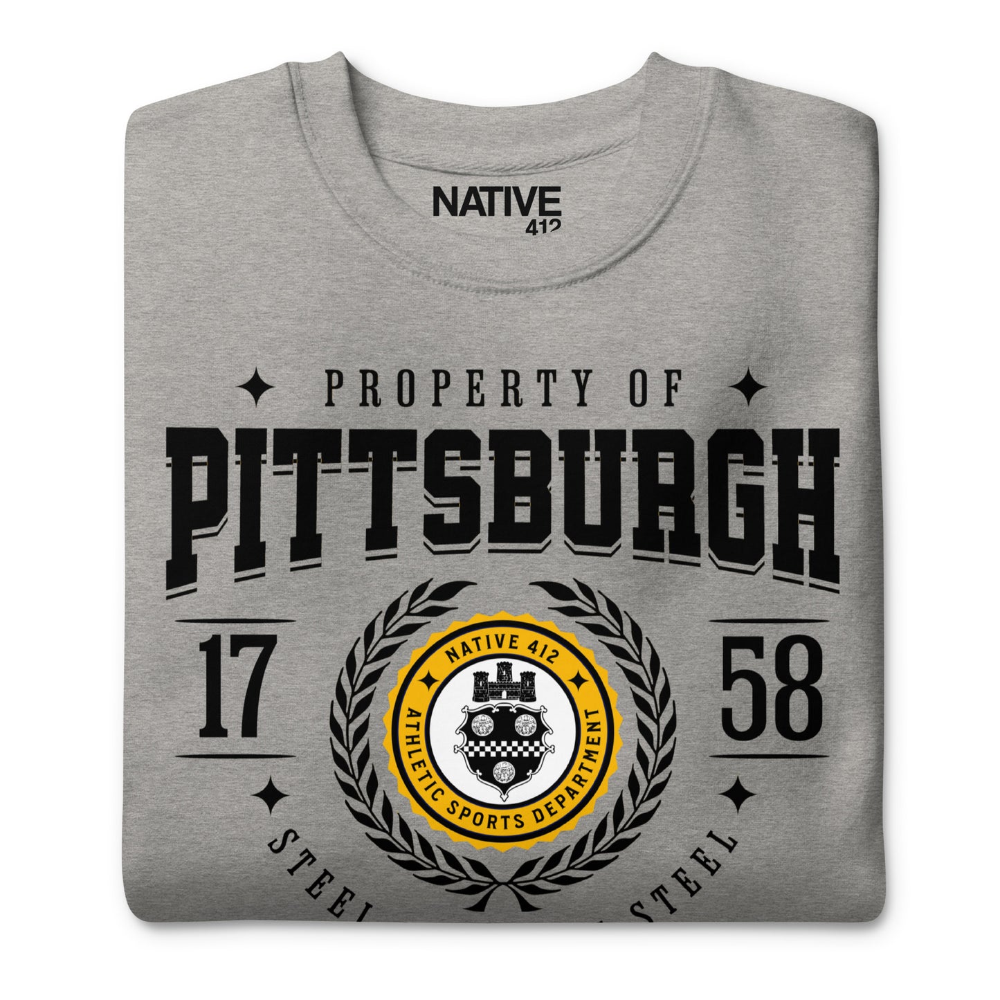 Property of Pittsburgh - Steel Sharpens Steel -Athletic Grey Sweater