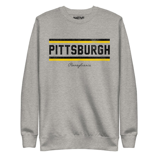 Classic Traditional Pittsburgh, Pennsylvania Unisex Athletic Grey Premium Sweatshirt