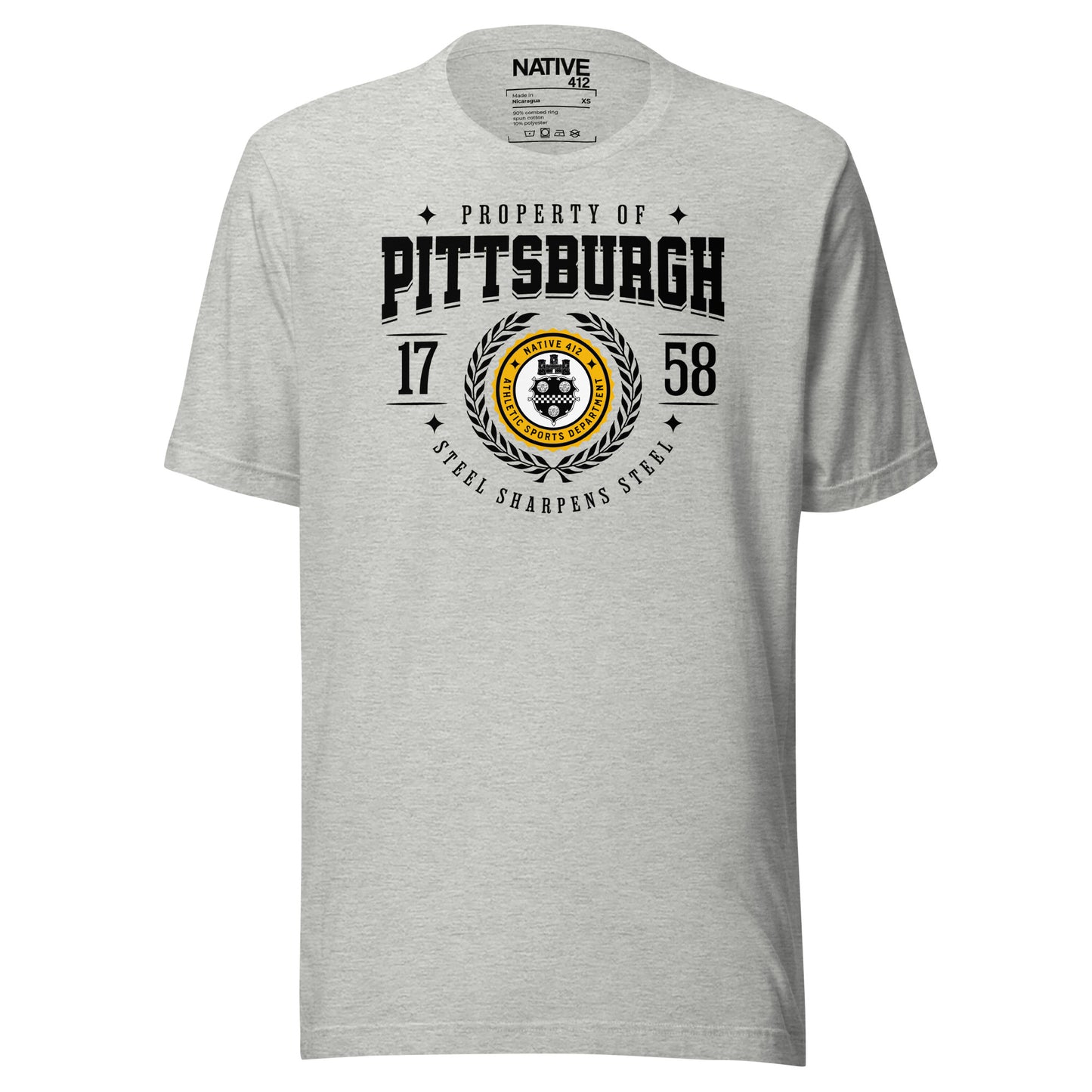 Property of Pittsburgh - Steel Sharpens Steel Athletic Grey Unisex t-shirt