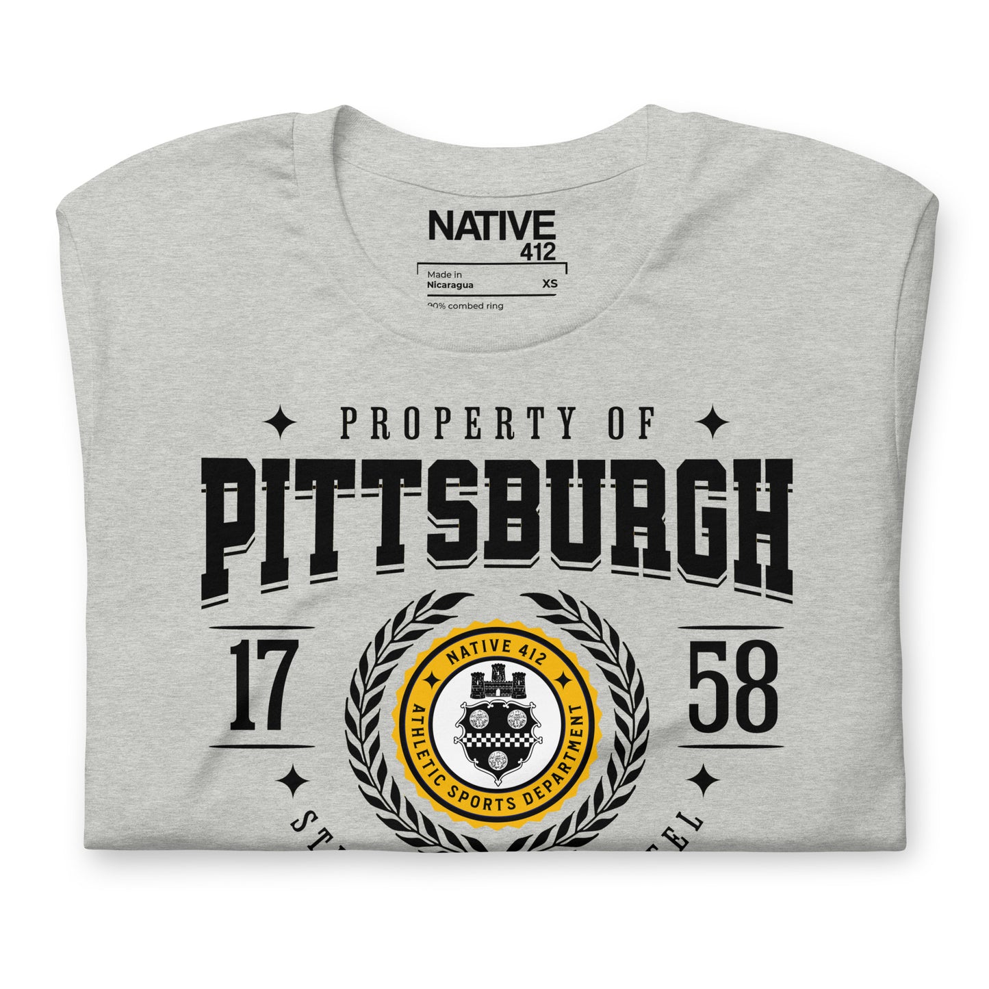 Property of Pittsburgh - Steel Sharpens Steel Athletic Grey Unisex t-shirt